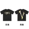 En stock Vlone High Street Big V Mariposa Letra Calavera Esqueleto Limitado Big V Colección Casual Camiseta de Manga Corta para Hombres y Mujeres