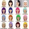 Peluca Bob para mujer europea y americana transfronteriza, tocado, largo hasta los hombros con flequillo, Bob Head, cabello corto lacio, tocado de fibra química