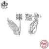 Aifula Pendientes Clásicos de Plata de Ley S925 con Forma de Pluma y Moissanita Pendientes de Ala Accesorios de Joyería Brillantes para Mujer