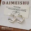 Pendientes de Aro Minimalistas de Moda Transfronteriza Europea y Americana con Aguja de Plata 925, Lujo Ligero, Sensación de Alta Gama, Pinzas para Orejas y Accesorios para Orejas Versátiles