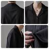 Marca de Moda de Verano Estilo Suelto Ligero Maduro Camisa de Cuello Cubano Drapeada de Seda de Hielo para Hombre Manga Corta Blanco Francés Camisa Casual para Hombre