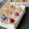 Caja de Embalaje para Pastel de Cuatro Compartimentos, Caja de Postre con Múltiples Compartimentos, Vasos Transparentes para Mousse para Llevar, Caja para Pasteles de Picnic