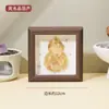 Ornamento de Porta-Retrato de Cabacinha de Pedras de Cristal Naturais 4 polegadas Cristal DIY Artesanato de Atrativo Turístico Cultural e Criativo Suporte de Exibição para Decoração de Casa
