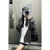 Sudadera con capucha de una pieza estilo americano para mujer, tallas grandes, para otoño e invierno, estilo perezoso, fiesta de estudiantes, cárdigan holgado, top, chaqueta