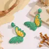 Pendientes Florales Grandes de Rafia Estilo Vacacional Junto al Mar Populares de Lujo Ligero Pendientes de Estrella de Mar Pendientes Elegantes de Nicho