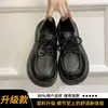 Sapatos femininos de couro com sola grossa, estilo britânico, coleção primavera/outono 2026, sapatilhas Mary Jane com solas plataforma, mocassins brancos de amarrar com plataforma