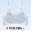 Sutiã Camisola Popular com Decote V e Bojo Semi-Fixo com Lindo Design nas Costas, Fino e Sem Costura, Sutiã Push-Up Sexy para Seios Pequenos para Mulheres
