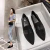 Zapatos de punta fina de cuero suave que no cansan los pies, zapatos de abuela de uso dual para mujer otoño 2026 con tacón grueso, de corte bajo, elegantes y versátiles, zapatos de vestir