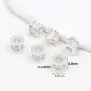 Acessórios de material DIY feitos à mão atacado ouro 18K cobre cravejado zircônia contas de roda pulseira de contas contas soltas C45