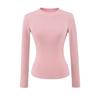 Camiseta de Manga Larga con Cuello Redondo para Chicas Atrevidas, Camiseta Básica Ajustada, Nuevo Look Adelgazante para el Otoño, Top Interior de Color Puro