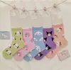 Calcetines Coreanos Estilo Transfronterizo, Colección de Calcetines de Algodón Peinado de Caña Media, Calcetines de Dibujos Animados Japoneses, Calcetines para Mujer 200N, Venta al por Mayor de Calcetines de Algodón