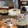 Mesa de Comedor Olla Caliente Plato Giratorio Vidrio Templado Mesa Redonda para Olla Caliente Plato Giratorio Plato Giratorio Hueco Mesa de Excavación Personalizada de Vidrio Templado