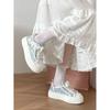 Zapatos blancos de plataforma de tacón alto ligeros de alta gama para mujer, populares en la nueva temporada de primavera y otoño 2024, zapatos de skate retro americanos