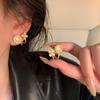 Pendientes de flor de ojo de gato con flor dorada para mujer, 2025, nuevos y elegantes, estilo dulce, exquisitos accesorios para las orejas.