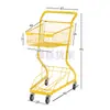 Carrinho de Compras Dupla Camada para Supermercado, Carrinho para Shoppings, Lojas de Conveniência, Ktv, Barracas de Rua, Carrinho de Compras Popular Online de Pegar Bonecos Atacado