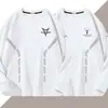 Camiseta masculina de manga comprida para outono e inverno, marca da moda, corte solto, espessa, camiseta básica casual, moletom estampado de gola redonda para jovens estudantes
