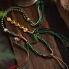 Collar de Cuerda de Algodón Tejida a Mano de Cinco Vías de la Fortuna Estilo Tíbet, Cuerda para Colgar Amuletos Budistas y Thangka, Tejido a Mano con Cuerda para Colgar