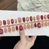 Fuegos Artificiales de Año Nuevo 3D Paquete de 30 Piezas Estilo Gato Ojo Ins Uñas Postizas de Gama Alta Pre-fabricadas Piezas de Uñas Portátiles