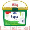 Pó de sabão natural super concentrado 1,5 kg Fragrância Limão Manjericão óleo de coco natural baixa temperatura instantâneo baixa espuma fácil de flutuar suave