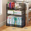 Estante de Almacenamiento Debajo del Escritorio, de Pie, Estante Móvil de Almacenamiento y Organización, Imprescindible para Dormitorios Estudiantiles, Estante de Almacenamiento por Capas para Libros y Snacks
