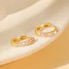 Yiwu Pequeños Artículos Pendientes de Cobre Incrustados con Circonita Moda Femenina Pendientes de Aro Clásicos con Circonita Pendientes Versátiles Personalizados