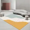 Alfombra de Mesa de Centro Estampada de Terciopelo de Cristal 3D, Alfombra Simple Moderna para Sala de Estar, Alfombra de Dormitorio de Lujo Ligero de Gama Alta con Patrón de Hojas
