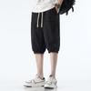 Calça Curta de Seda Gelada Masculina de Verão Calça Esportiva Casual Solta Tendência Estilo Hong Kong Calça de Nylon de Comprimento Médio Shorts Estilo Harlan Masculino