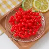 Adornos de Modelo de Cereza de Fruta Artificial de PVC Accesorios de Pegamento de Crema DIY Juguetes de Comida en Miniatura Adornos de Accesorios para Fotografía