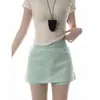 Minissaia evasê com bolinhas vermelhas para mulheres, estilo fino de verão, para usar ao ar livre, jovial, petite, cintura alta, estilo coreano, saia justa