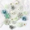 Conjunto de Design de 20 Peças de Flores Artificiais para Materiais DIY, Acessórios de Cabelo Hanfu, Decorações de Casamento e Arranjos de Flores Artificiais