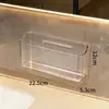 Caja de almacenamiento transparente acrílica para pared sin taladro, organizador de artículos de tocador para baño, estante multifuncional con compartimentos
