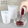 Juego de 3 tazas medidoras de silicona 125 ml 250 ml 500 ml taza medidora semi-transparente visual de doble escala herramienta para hornear