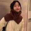 Novo estilo de cachecol feminino de inverno 2024, estilo coreano, gola semi-alta, cachecol de lã tricotada, quente, à prova de frio, proteção para o pescoço, gola xale