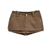 Pantalones Cortos de Terciopelo de Piel de Ciervo Engrosados Otoño e Invierno para Mujer 2025 Nuevo Retro Americano Sexy de Cintura Baja Ajustados al Cuerpo