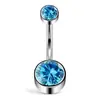 Joia para Piercing de Umbigo Astm F136 Titânio Rosca Interna Argola de Umbigo Redonda Zircônia Cúbica Stud de Umbigo Barra para Barriga