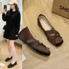 Zapatos de tacón interior estilo coreano con lazo, boca poco profunda, para mujer, nuevos 2026, bailarinas de satén, zapatos para ir al trabajo, Mary Janes