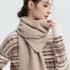 Cachecol de Cashmere 100% Puro Espesso de Sete Pontos com Fio Duplo para Mulheres Outono/Inverno Quente Versátil Cachecol de Tricô Retangular