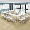 Mesas e cadeiras dobráveis para treinamento de instituição educacional, mesas e cadeiras duplas para aula de reforço escolar, combinação de mesas de conferência, mesa longa