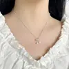 Collar de Perlas con Lazo Estilo Coreano de Verano para Mujeres Pendientes INS Estilo Nuevo de Gama Alta Collar para Clavícula Estilo Colgante de Plata