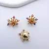 Color Cobre Puro Conservador de Color Diamante Incrustado Zircón Florero Núcleo de Flor Hecho a Mano DIY Pasador Flor de Terciopelo Envuelto Flor Material Antiguo Accesorios