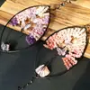 Nova decoração pendente artesanal transfronteiriça de cristal de cascalho torcido, dupla borboleta, árvore da vida, em forma de coração para cortinas internas, atacado