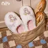 Fábrica de Zapatos Qidan Zapatillas de Algodón Sanrio Kitty para Mujer, Temporada Otoño/Invierno, Interiores, Con Felpa Adicional, Cálidas, Lindas, Zapatos de Algodón para el Hogar