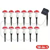 Lámpara de Hongo Solar para Exteriores LED Lámpara de Hongo Solar Impermeable Decorativa para Patio Jardín Exterior