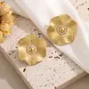 Pendientes de Joyería Transfronteriza Estilo Europeo y Americano Diseño Personalizado Forma de Flor Versátiles Lujo Ligero Sensación de Alta Gama Pendientes de Botón Joyería de Oreja de Nicho