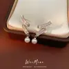 Aretes de Aguja Plateada con Circonita y Perlas Redondas, Estilo Cotidiano, Aretes de Moda y Versátiles, Lujo Ligero y Sensación de Alta Gama, Mayoreo