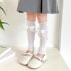 Calcetines Apilados para Niñas Calcetines Primavera y Verano Finos Encaje Lazo Media Caña Lolita Cueva Lindo Manga de Perlas