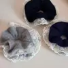 Color Café Gris Encaje de Alta Gama Doble Capa Goma para el Cabello Estilo Coreano Lazo para el Pelo Moño Accesorio para el Cabello para Mujeres