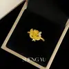 """Rosa y Serpiente" Mismo Anillo Dorado Anillo para Dedo de Serpiente Moda de Este Año Anillo para Mujer"""