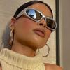 Óculos de Sol Futuristas Y2K Quentes para Meninas Millennium, Óculos Esportivos Punk para Pilotagem, Óculos de Celebridade da Internet, Óculos de Moda Transfronteiriços Femininos