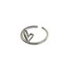 Anillo Abierto de Flor Geométrica de Aguamarina de Plata de Ley 925 Coreano para Dedo Índice de Mujer Estilo Ins de Nicho Combinación Fría